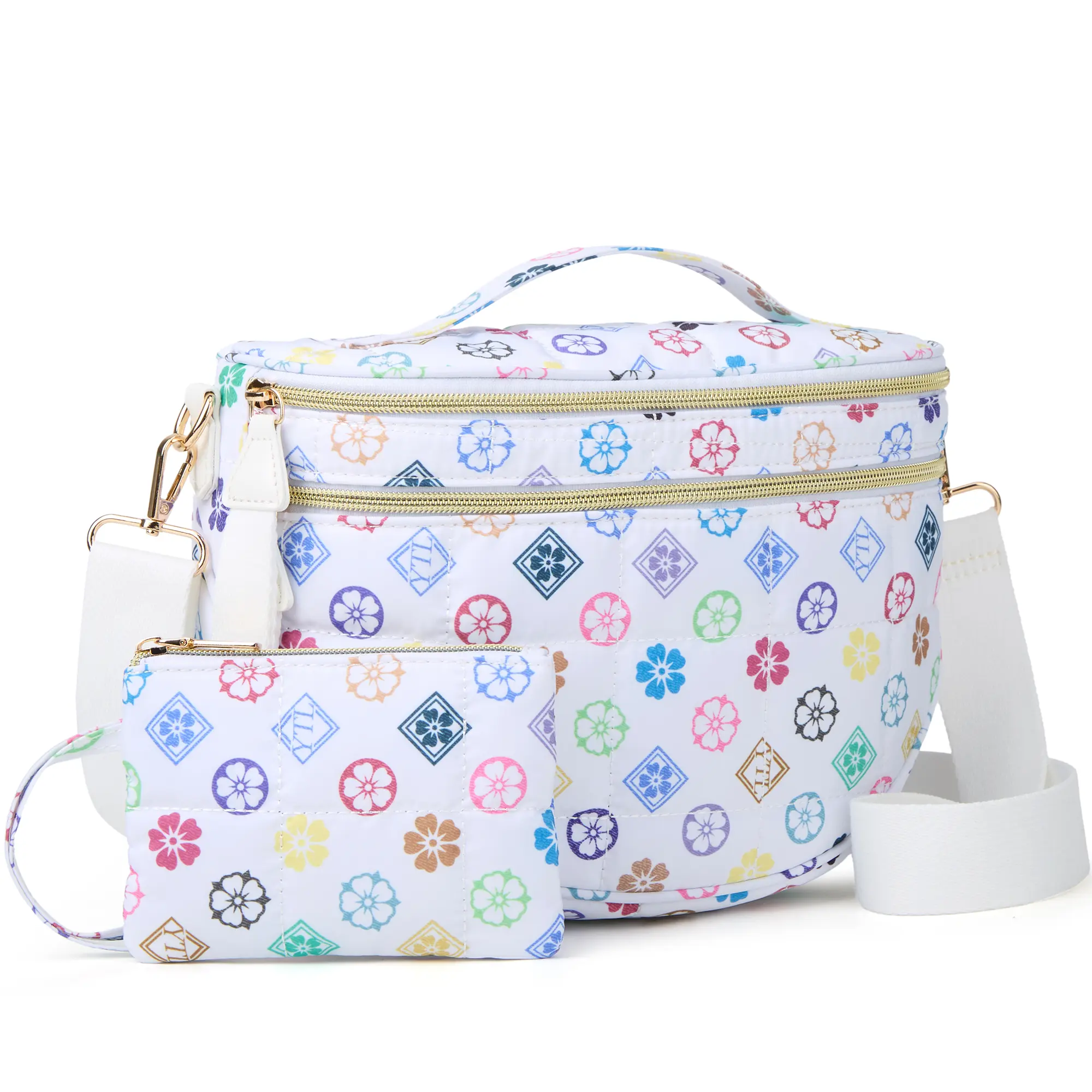 Puffy Bum Bags for Women, Crossbody Fanny Packs Wallet with RFID Blocking Slots for Travel Work, Waterproof Coated Mom Bag, 5.6L Roomy Purses, Large Fanny Pack, Ideal for Moms, Long Outings, Everyday