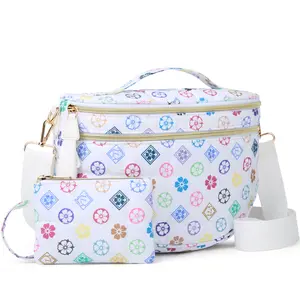 Puffy Bum Bags for Women, Crossbody Fanny Packs Wallet with RFID Blocking Slots for Travel Work, Waterproof Coated Mom Bag, 5.6L Roomy Purses, Large Fanny Pack, Ideal for Moms, Long Outings, Everyday