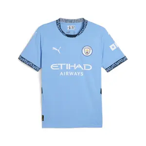 PUMA Mens Manchester City F.C. Home Crew Neck Short Sleeve Jersey Casual - Blue