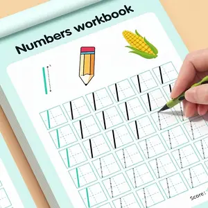 Early education materials: A 0-100 number writing workbook, A colorable math exercise book, Number chart, suitable for kindergarten, home education, and school math education