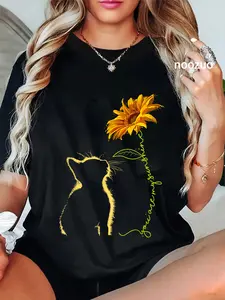 100% Cotton Unisex Cat You Are My Sunshine T-Shirt Cats Tee Shirt Gifts T-Shirt Casual Graphic Printed Vintage Tshirt