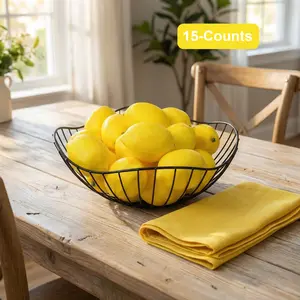 15-Counts simulated lemon decorative fruit, realistic appearance model, suitable for photography props, floral art hobbies, home decoration, etc., used for flower arrangement creation, table arrangement, window display or fruit plate decoration