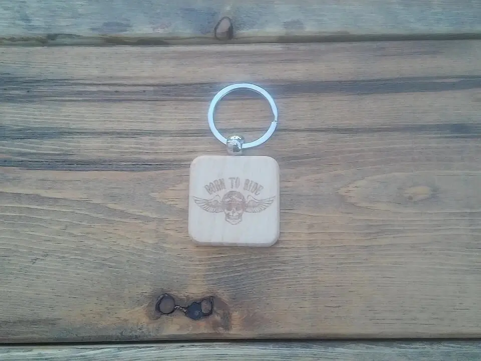 Born to Ride Wooden Keychain – Rustic Biker Accessory