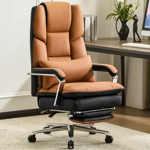 Big and Tall Office Chair 500lbs,High Back Executive Leather Office Chair with Footrest,Wide Seat Reclining Desk Chair with Lumbar Support, Armrest