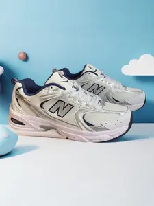 530 Metal Silver Thick Sole Height-Boosting Couple Retro Running Shoes, Stylish and Comfortable Footwear for Couples, Perfect for Daily Wear