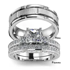 Stainless Steel Gold Plated Couple Rings – Romantic Gift for Lovers