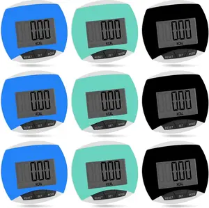 9 Pcs Simple Pedometers Bulk for Walking Steps and Miles Walking Step Counters with Calories Burned Portable Clip Step Tracker for Seniors Man Women Jogging Hiking Running