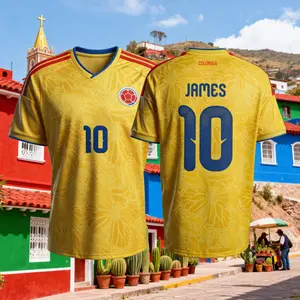 2026 New Colombia Home Yellow Away Blue No.10 James Short Sleeves Soccer Jerseys