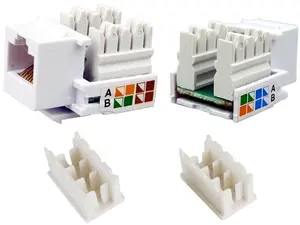 10 Pcs lot Keystone Jack Cat5e White Network Ethernet 110 Punchdown 8P8C RJ45