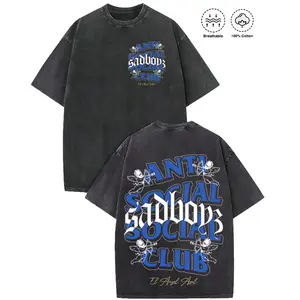 Anti Social Club Vintage Washed T Shirt 100% Cotton Streetwear Graphic Tee for Men Women Oversized Distressed Design Loner Introvert Aesthetic Casual Summer Top Soft Breathable Gift for Alternative Fashion Lovers Emo Grunge Apparel