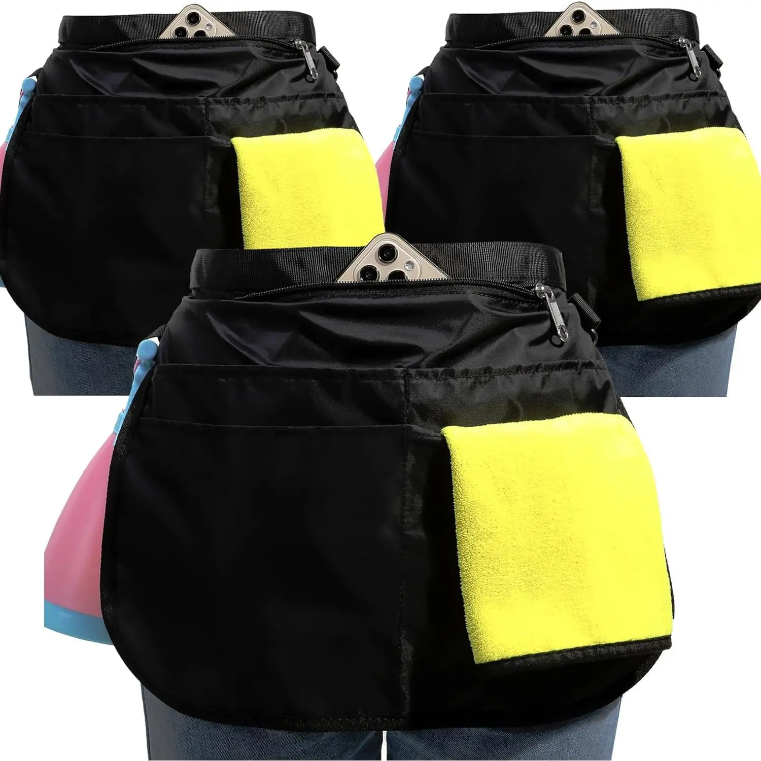 Women's Adjustable Small Waterproof Pinafore Apron - Zip, 5 Pockets (4 Deep Oversized), Anti-Splash, All-Seasons Professional Home Care Organizer for Household Cleaning Supplies