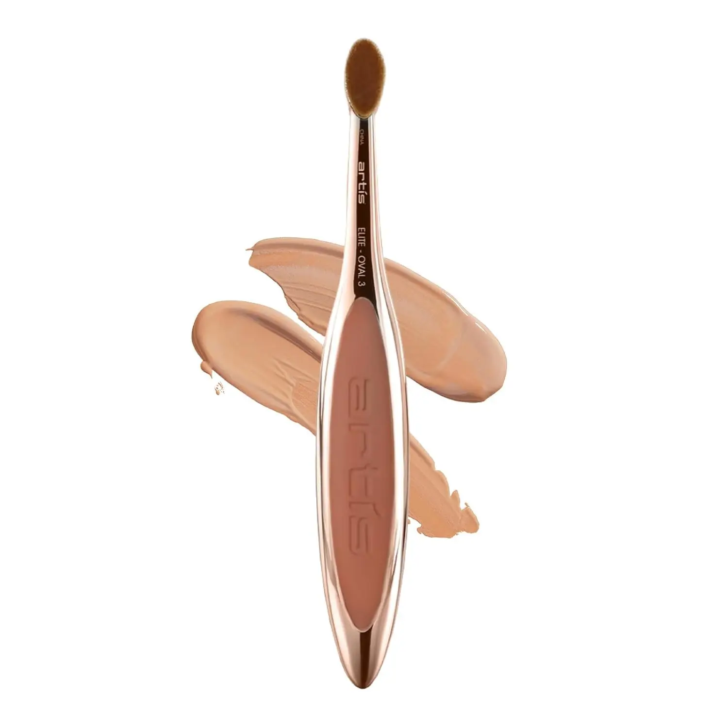 Artis Elite Oval 3 Brush Oval Makeup Brush Luxury Synthetic Cosmefibre Brus Ideal For Eye Cream, Concealer, Highlight Use With Liquids, Powders, and Creams Creates Airbrush Finish