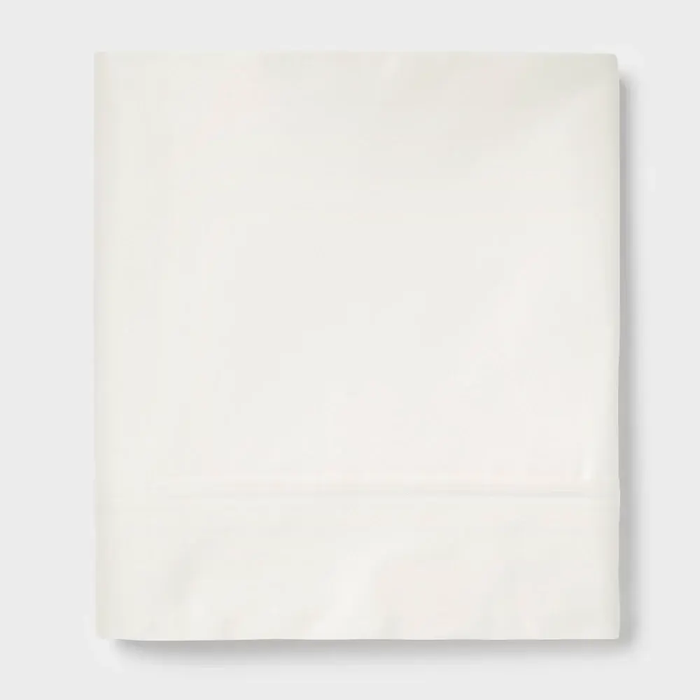 California King 400 Thread Count Performance Flat Sheet Sour Cream - Threshold: Cotton Sateen Machine Washable