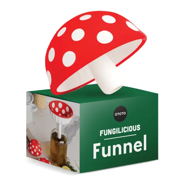OTOTO Magic Mushroom Fungilicious Foldable Kitchen Funnel - Space-Saving Collapsible Design | Cute & Functional Liquid Funnel | Perfect Stocking Stuffer & Baking Gift | TikTok Must-Have | Funky Kitchen Supplies | Kitchen Accessories