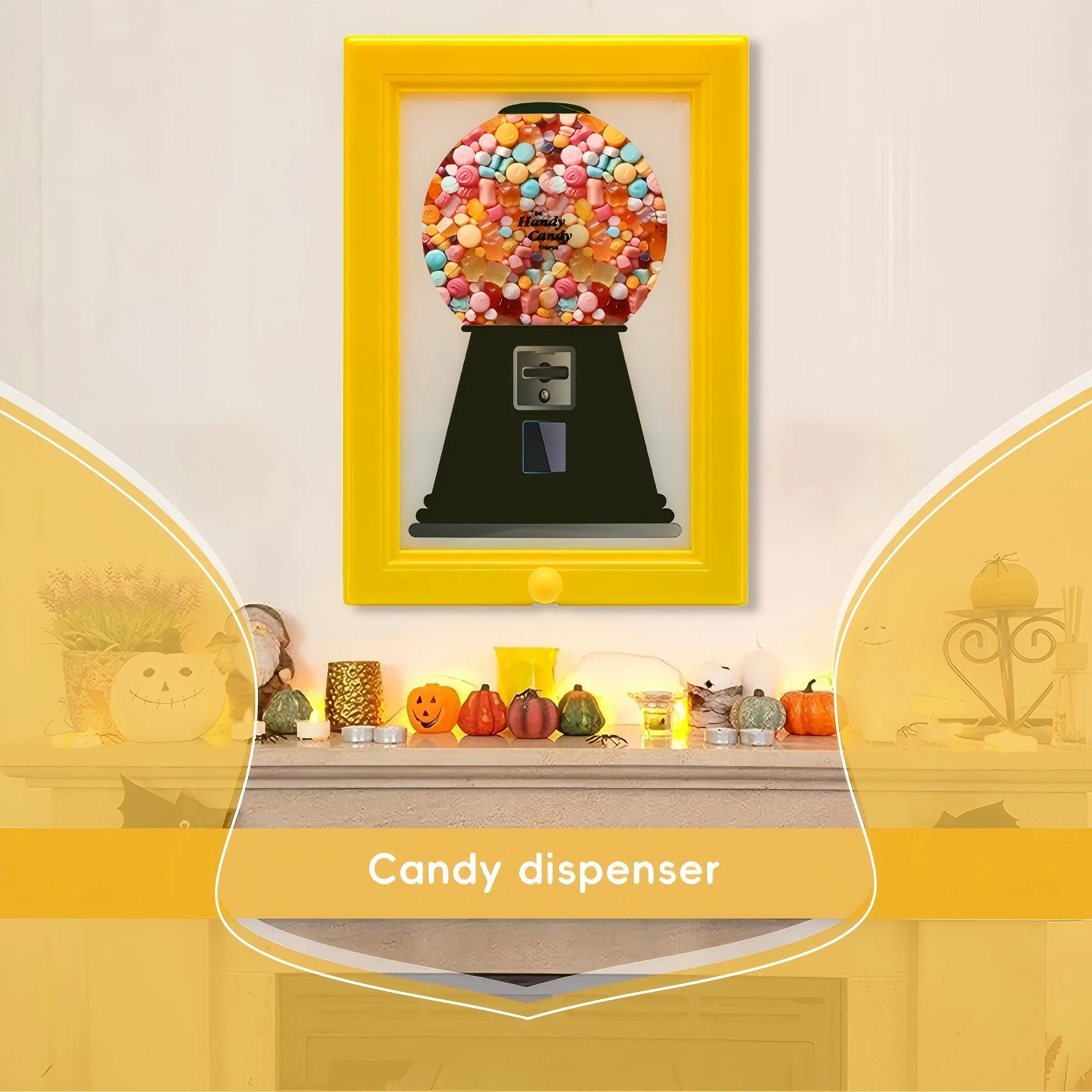 Wall-Mounted Candy Dispenser & Gum Organizer – Halloween/Christmas Home Decor, Snack Storage with Easy Access for Candies, Nuts & Treats