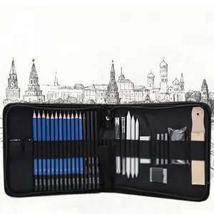 1 Set 35PCS Sketch Set Graphite Drawing Pencil Drafting Pencils Metallic Pencil Supplies Shading Pencils Kits Blending Pencil Drawing Art Pencil Kit Student Zipper Pencil case