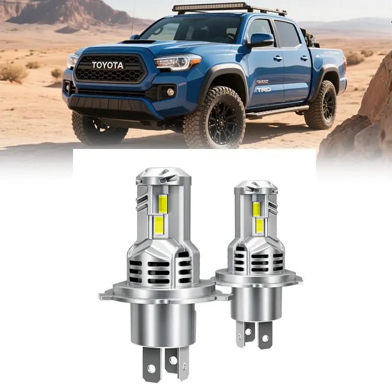 2PS H4 9003 LED Bulbs Hi/Low Beam,6500K Cool White, Real 1:1 Halogen Mini Size with Cooling Fan, Plug and Play for 1997-2015 Toyota Tacoma