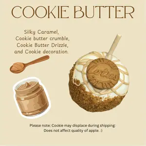 Copperpot Caramel Co Cookie Butter - Large Crisp Granny Smith Apple Coated in Signature Copper Pot Caramel with Chocolate Drizzle & Festive Sprinkles