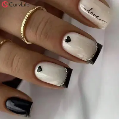 Black and White Hearts