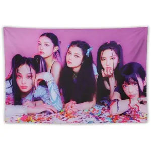 New Kpop Jeans Music Tapestry Wall Hanging Aesthetic Poster Home Bedroom Living Room Decor Art Banner Girls Gift