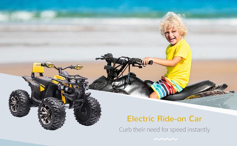 Aosom 12V Kids 4 Wheeler, Ride on ATV for Kids with Music, Realistic Headlights & Wide Wheels, 1.8-5 mph Speed Range, Toddler Quad for Boys and Girls Aosom 12V Kids 4 Wheeler, Ride on ATV for Kids with Music, Realistic Headlights & Wide Wheels, 1.8-5 mph Speed Range, Toddler Quad for Boys and Girls