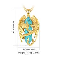 Large Dragon Gold Plated Turquoise