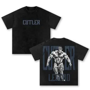 Cutler Legend Oversized Washed T-Shirt, Bodybuilding Classic Physique Graphic Tee, Gym Workout Pump Cover Vintage Streetwear Shirt Men