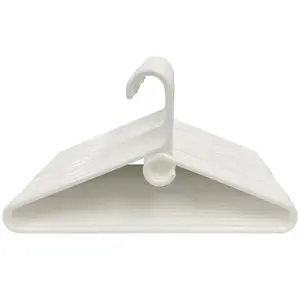 Rethink Your Room Clothes Hangers 10 Pack Plastic - Heavy Duty Space Saving Coat, Velvet Hangers, Pant Hangers for Closet Organization - Durable Non-Slip, White Wardrobe Essentials Bulk Storage