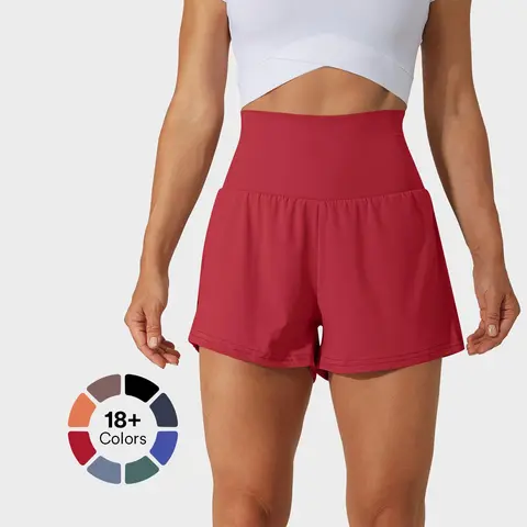 Halara Super High Waisted Back Pocket & Side Hidden Pocket 2-in-1 Yoga Shorts 3'' Fit For Movement Elastane