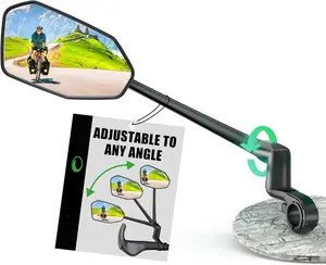 Bicycle Mirror,  Alloy  Mirror Handlebar Mount, Anti-shake & Break-proof, Foldable  Real Glass Rotatable Ebike Accessories,  Rear View Mirror for Ebike Scooter (Left)