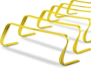 6X Ultra Durable Agility Hurdles - for Athletes of All Skill Levels,6pk of 6-in Tall Hurdles,Bright Yellow Color,Made of Durable, Composite Materials,Easy to Set up & Transport,Comes w/Carry Bag
