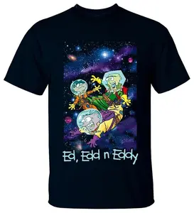 Ed, Edd n Eddy T-Shirt Short Sleeve Cotton Black Men S to 5XL