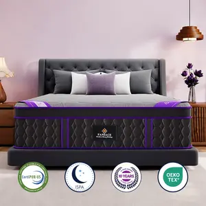 【Creator Exclusive - FC】 FANSACE 12/14/16 inch Twin/Full/Queen/King/California King Size Hybrid Mattress with Lumbar Support,Medium Firm,Mattress in a Box,Fiberglass Free,Cooling Memory Foam,Hotel Feeling,Independent spring,Customer  First Choice