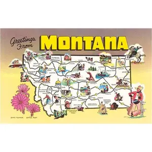 "Greetings from Montana" Map Magnet