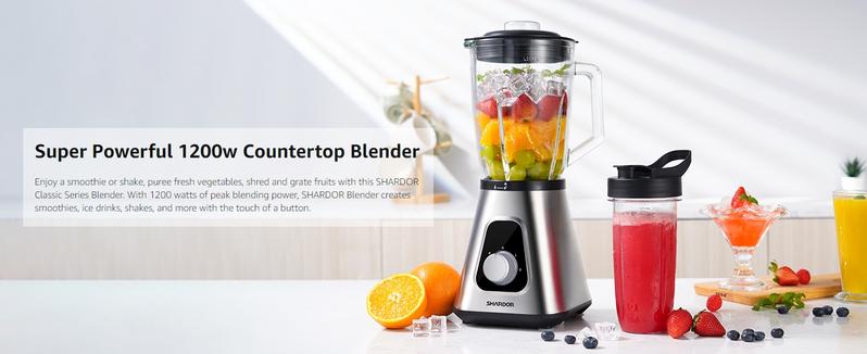 Professional Blender, 5 Functions Touchscreen Control Smoothie Blender for Smoothies,Frozen Drinks & Ice Cream, 1200W Countertop Blender with Travel Cup, , 52oz Glass Jar, for Ice Crushing/Sauce/Nut Butter/Soup
