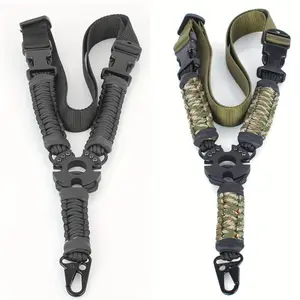 Quick 1pc Nylon Sling - Universal Fit for Carbine M4 AR15, Durable PA Material, Vertical Single Point Rope, QD Buckle Black(Raincoats)