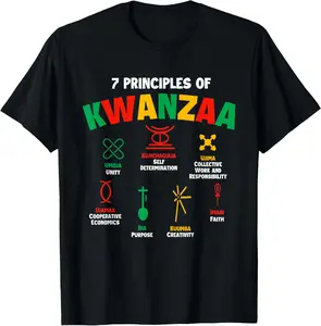 100% cotton Unisex 7 Principles of Kwanzaa - African American Heritage Festival T-Shirt