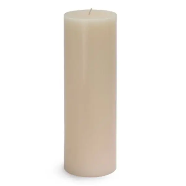 CPZ-094-0 Smokeless Dripless Handpoured Wax Pillar Candle - Unscented, 3x9 in., Pale Ivory Single Pillar Shape Home Decor Accent for Living Spaces, Housewarming Gift, Single Candle