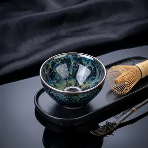 A Jian ware tea bowl, handcrafted by a master inheritor of traditional techniques and showcasing the exquisite "Yōhen" glaze effect. To acquire such an object is truly a matter of destiny—perhaps a once-in-a-lifetime opportunity!