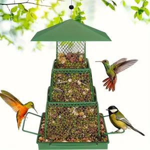 HUAPUDA "Seed-Saving" Heavy-Duty Outdoor Bird Feeder - Squirrel Proof, Metal Mesh Design For Cardinals & Wild Birds, Perfect For Garden & Yard Decor
