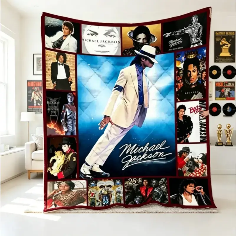 Michael Jackson High Quality Flannel Blanket - Premium Flannel Material Super Soft Comfortable Throw for Travel Bedding Couch Hiking Bed Mother's Day Valentine's Day Birthday Christmas Gift