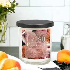 Fresh Peach Candle 8oz, Non-Toxic, Coconut Apricot Wax