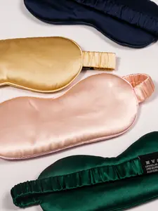 LUSSO 21mm 100% Pure Mulberry Silk Sleep Mask, 100% Silk Inside Out, Super Soft, Anti-Aging Eye Mask Blue