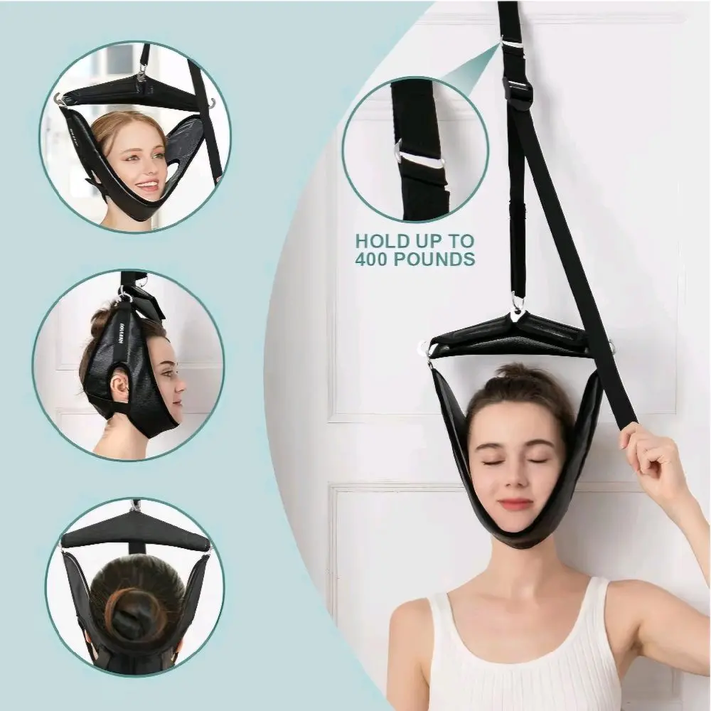Over-the-Door SOULERN Cervical Traction Device - Neck Traction Stretcher Home Physical Therapy Kit with Travel Bag – Relieves Spinal Decompression, Neck Alignment Issues, Pinched Nerves, Tight Shoulders