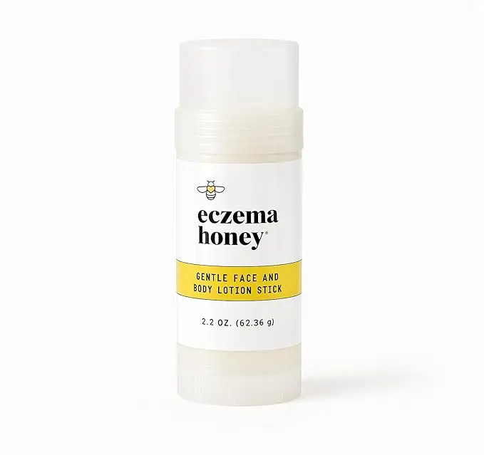 Eczema Honey Gentle Face & Body Lotion Stick - Hands-Free, Fragrance-Free, Sulfate-Free, Paraben-Free Formula with Mango Butter, Coconut Oil, & Chamomile for Dry Skin Comfort