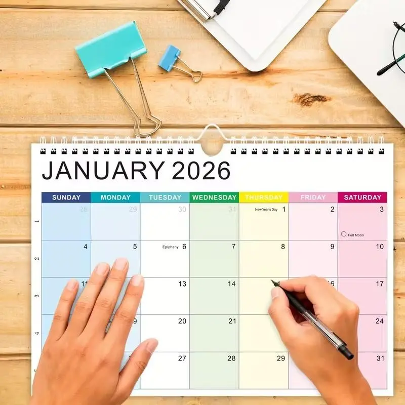 2026-2027 Wall Calendar, Student Calendar, A4 Size 11.8x8.27 Inches, Monthly Planner, Weekly Planner, Weeks Planner, Holiday & Phase Markers, Annual Countdown, Home Office School Use, Office Stationery Supplies, Daily Planner