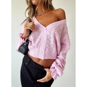Lyric Cropped Cardigan Pink