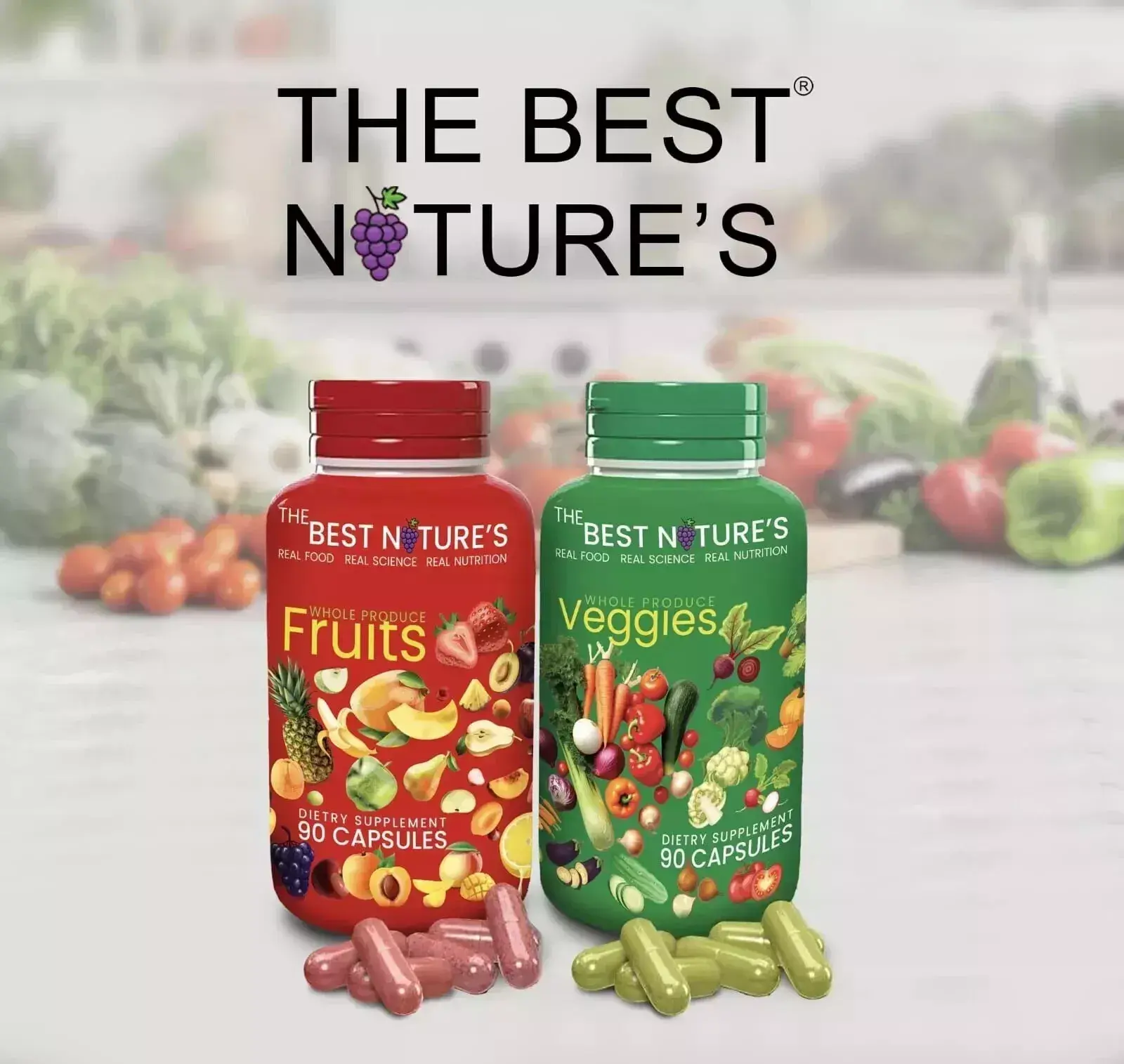 Fruits and Veggies Whole Food Supplement Superfood 90 Fruit & 90 Veggies
