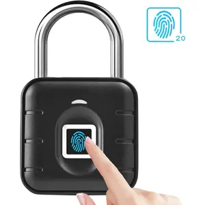 Waterproof Smart Fingerprint Padlock with USB Rechargeable, Keyless Biometric Security Lock for Gym Locker, Gate, Fence, Cabinet & Outdoor Use, All-Weather Durable Lock