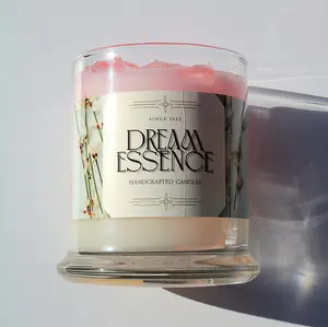Dream Essence Strawberry Blossom Milk Candle - Handcrafted Soy Blend Wax, Fruity Floral Scent, 10 oz Jar, 45-60 Hours Burn Time, Phthalate-Free, Lead-Free Cotton Wick